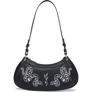 Bat Goth Mini Purse Women Y2K Small Shoulder Bag Star Charm Fashion Black Snake